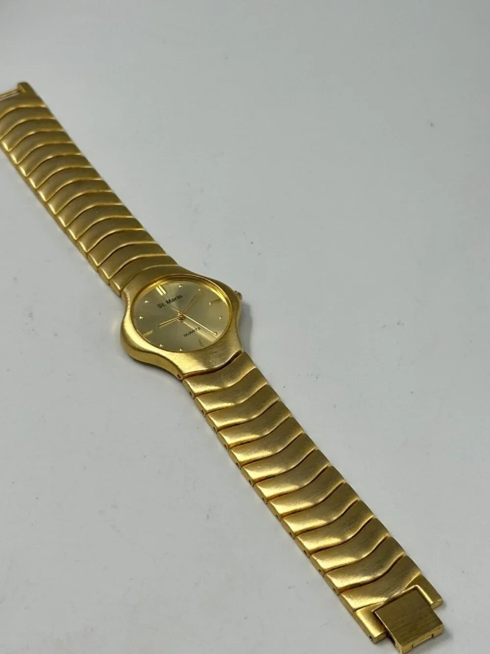 Vintage St. Marin Women Watch Matte Gold Tone Bracelet 30MM Dial New Battery